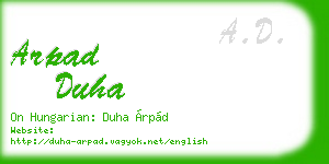 arpad duha business card